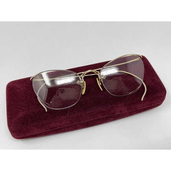 American Optical Eyeglasses 1/10 12k Gold Filled Very Small Semi Rimless
